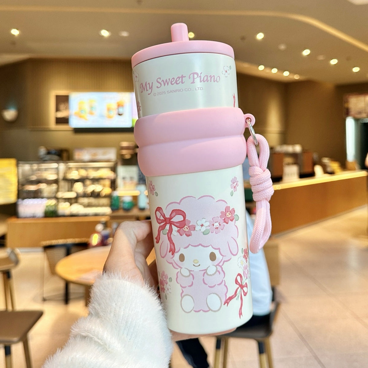 Gourde Isotherme Inox avec paille et dragonne 710 ml – Motifs illustrés