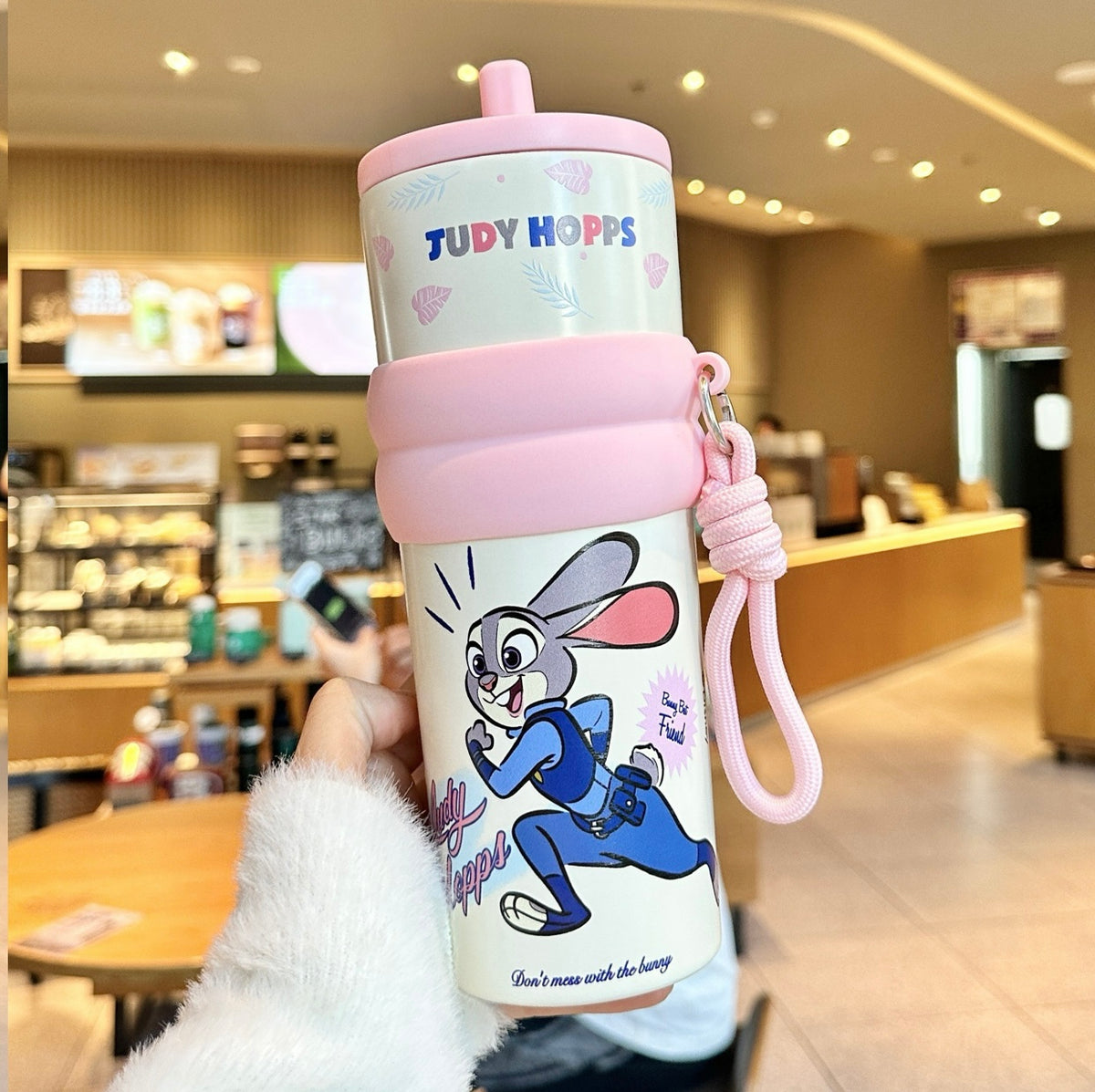 Gourde Isotherme Inox avec paille et dragonne 710 ml – Motifs illustrés
