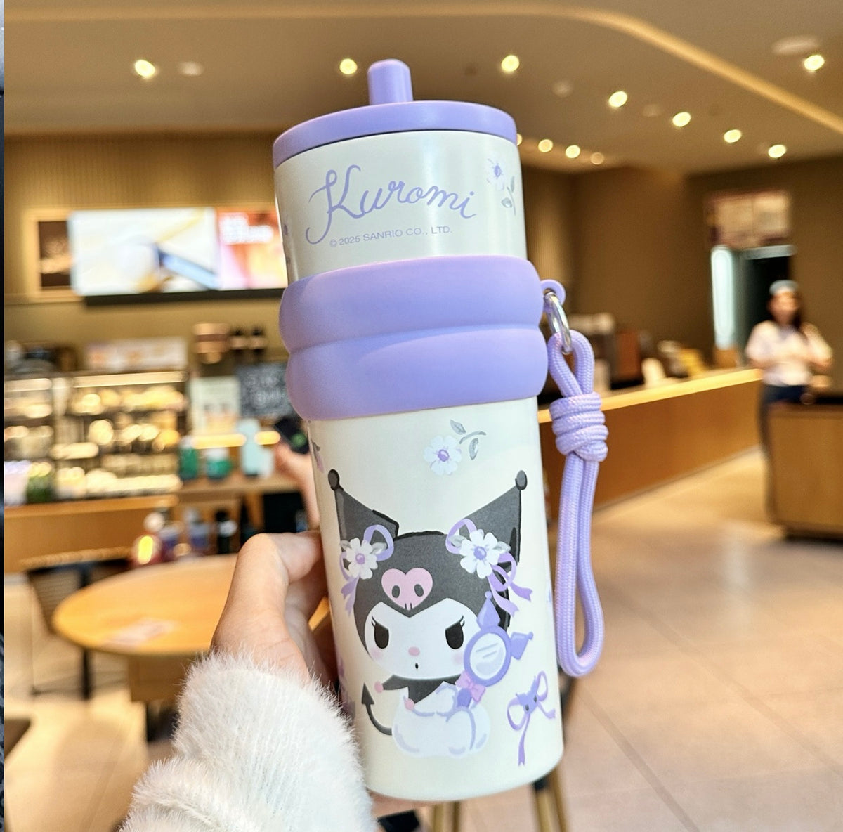 Gourde Isotherme Inox avec paille et dragonne 710 ml – Motifs illustrés
